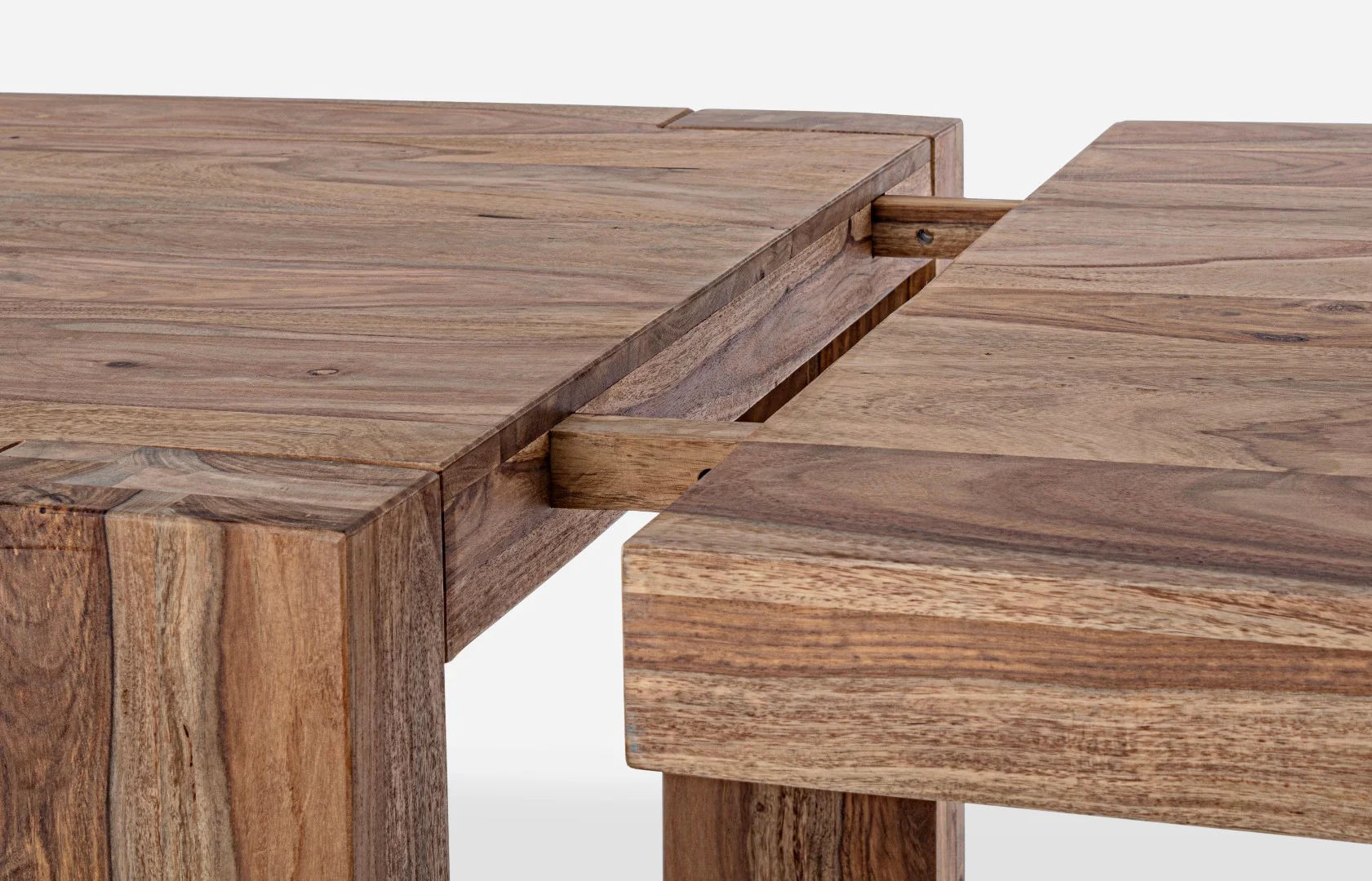 Tavolo Sunderland in legno sheesham. finitura naturale. 2 prolunghe esterne da 45cm. - immagine 5