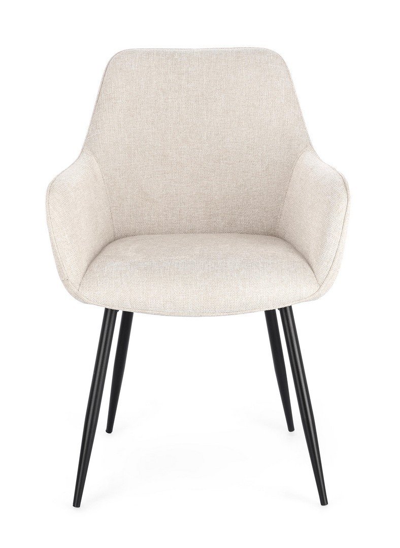Sedia c/br Cora nero/beige Andrea Bizzotto 0730124