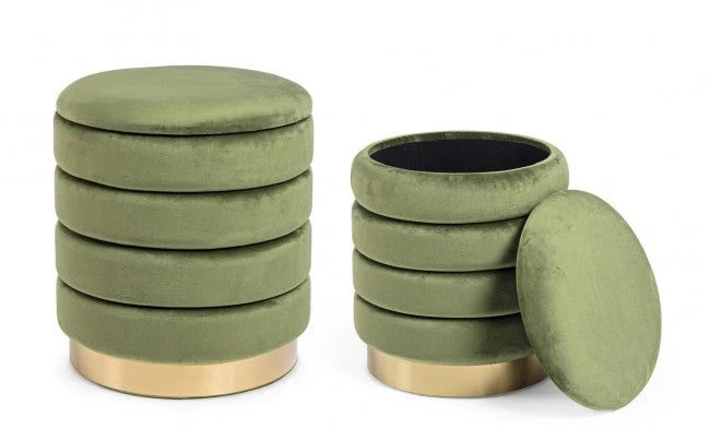 Set2 pouf contenitore in legno olive - darina 0720592 Andrea Bizzotto - immagine 3