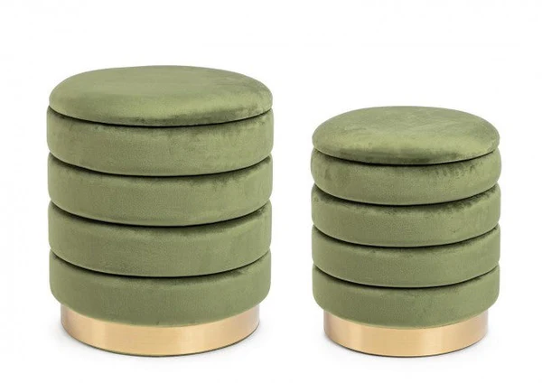 Set2 pouf contenitore in legno olive - darina 0720592 Andrea Bizzotto