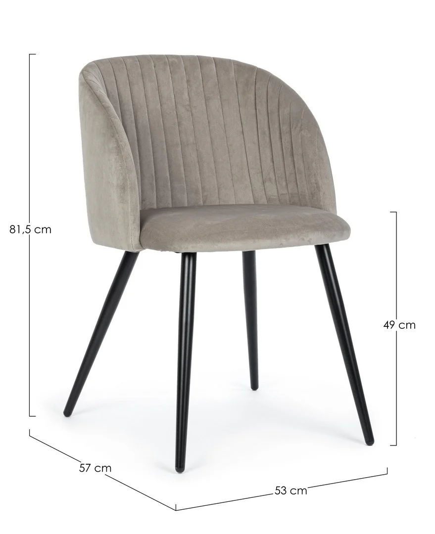 Sedia "Queen VELVET TORTORA 0734287 Andrea Bizzotto - immagine 4