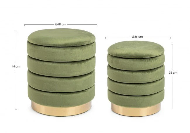 Set2 pouf contenitore in legno olive - darina 0720592 Andrea Bizzotto - immagine 5