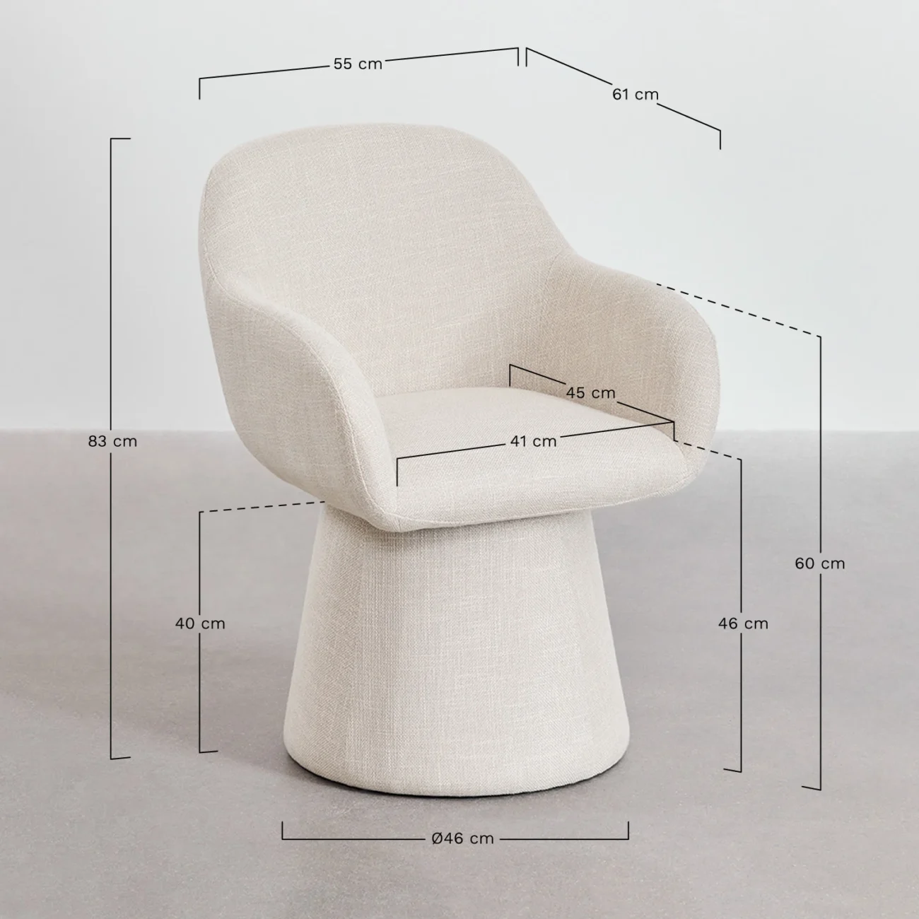 Poltrona Girevole Antara beige 0734543 ANDREA BIZZOTTO - immagine 6