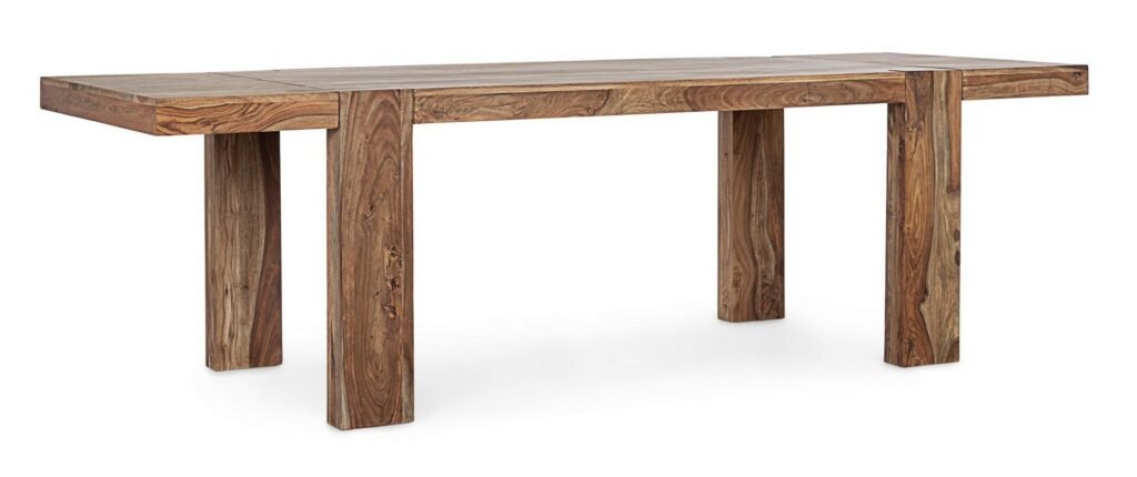 Tavolo Sunderland in legno sheesham. finitura naturale. 2 prolunghe esterne da 45cm. - immagine 2